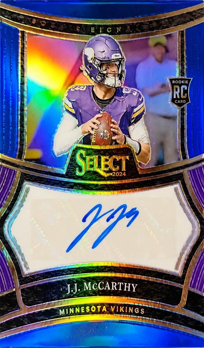 2024 Panini Select Rookie Signature Prizm J.J. McCarthy #RSP-JMY card