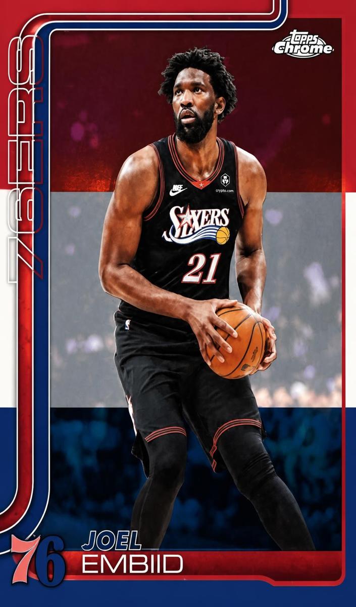 2025 Joel Embiid [Red White and Blue Refractor] #42