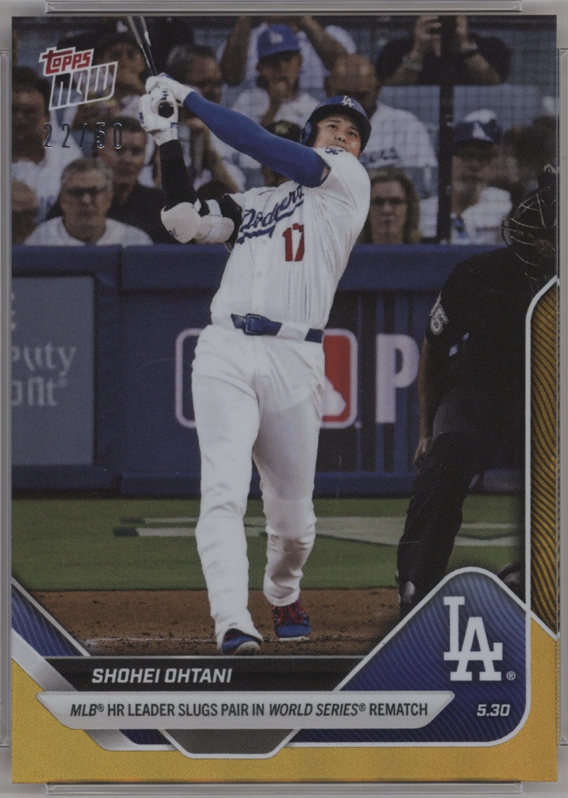 2025 Topps Now Baseball Gold Foil Shohei Ohtani #238 PSA 8