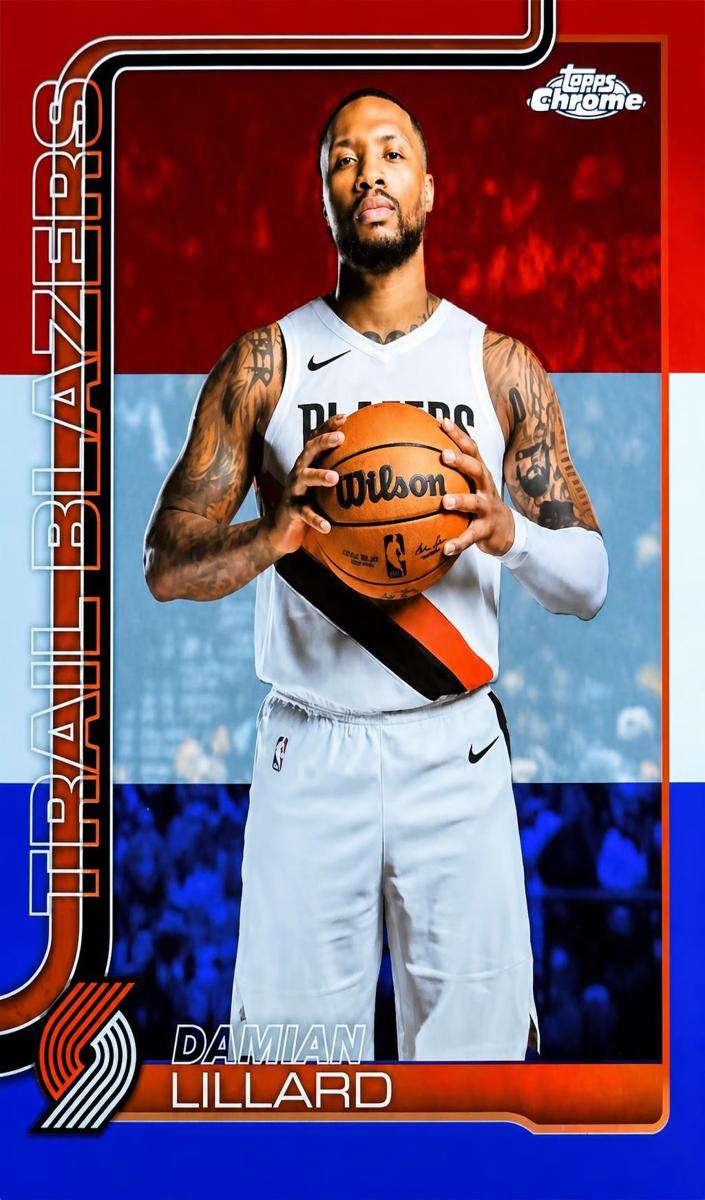 2025 Damian Lillard [Red White and Blue Refractor] #46