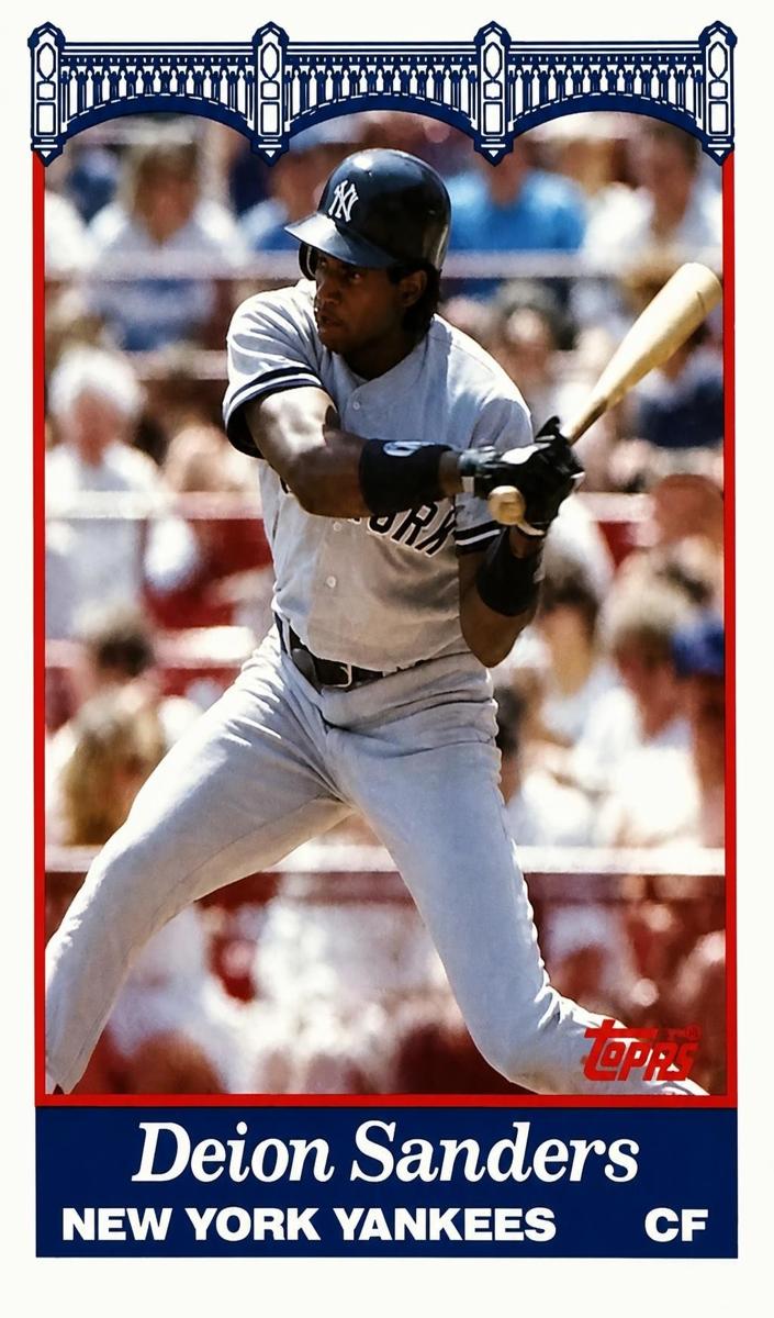 1990 Score NatWest Banks New York Yankees Deion Sanders #22 card