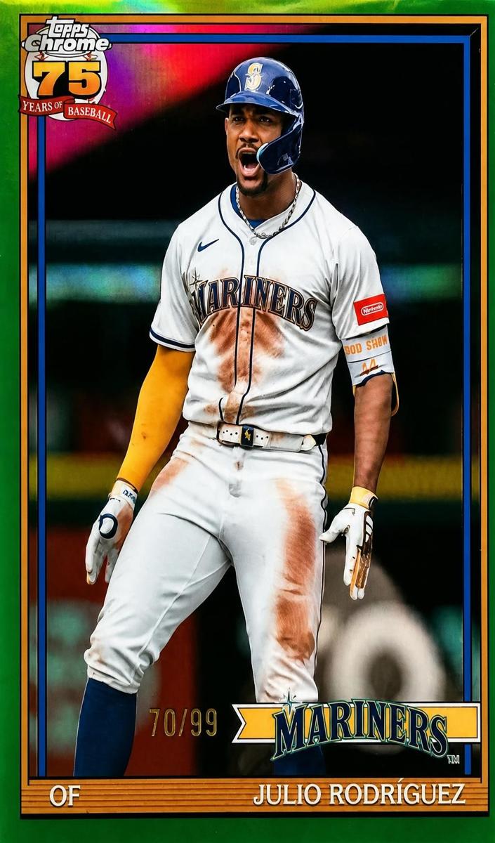 2026 Topps Chrome Julio Rodriguez [Green Refractor] #91CB-13 card