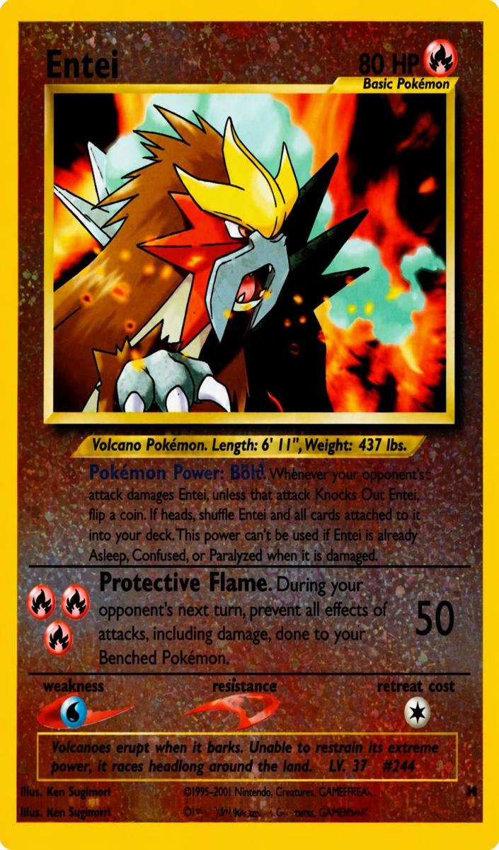 Entei 2002 Pokemon Black Star Promos Spell of the Unown Entei Theatrical Release