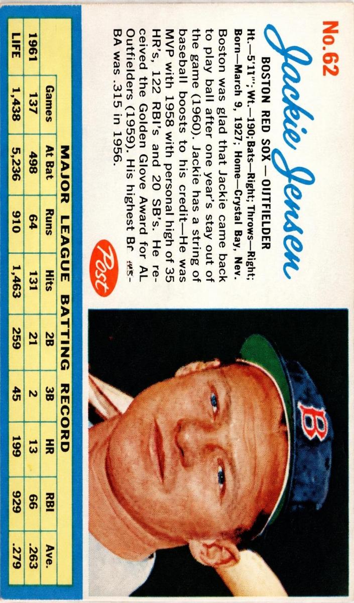 1962 Jackie Jensen #62