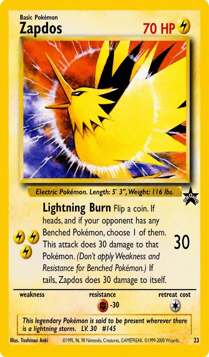 Zapdos 2002 Pokemon Black Star Promos The Power of One Theatrical Release