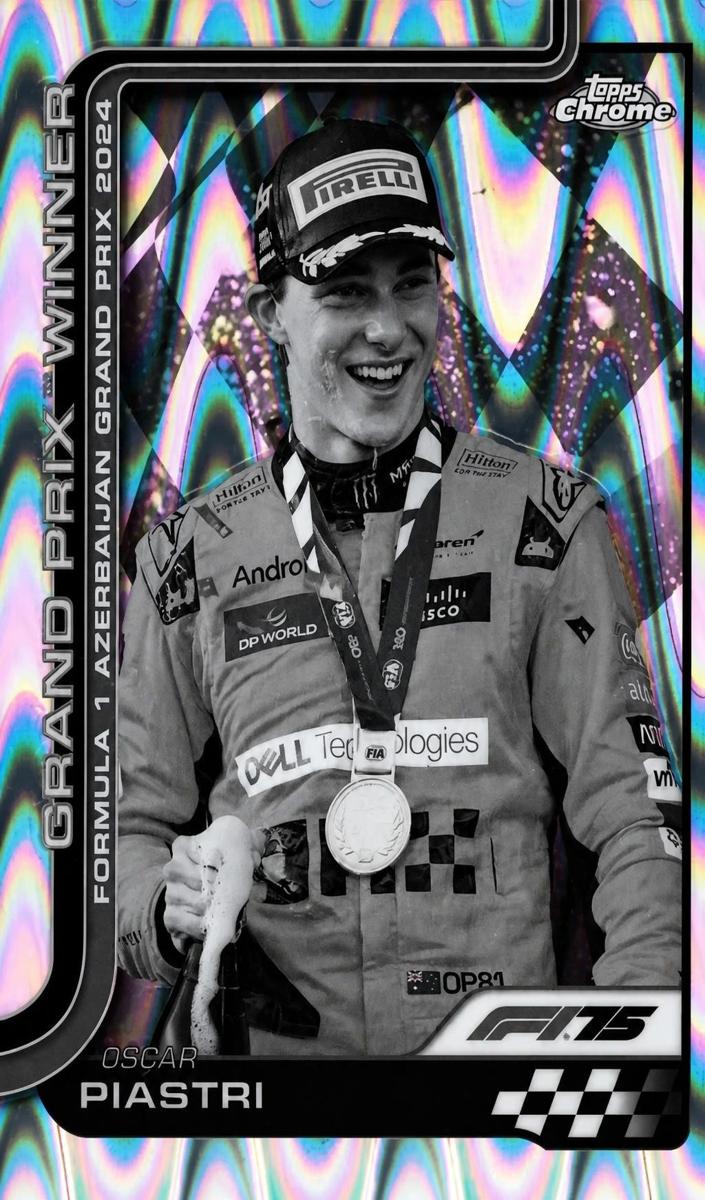 2025 Oscar Piastri [Black and White RayWave Refractor] #109