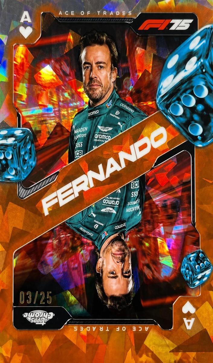 2025 Topps Chrome Sapphire F1 Fernando Alonso [Orange] #SCA-6 card