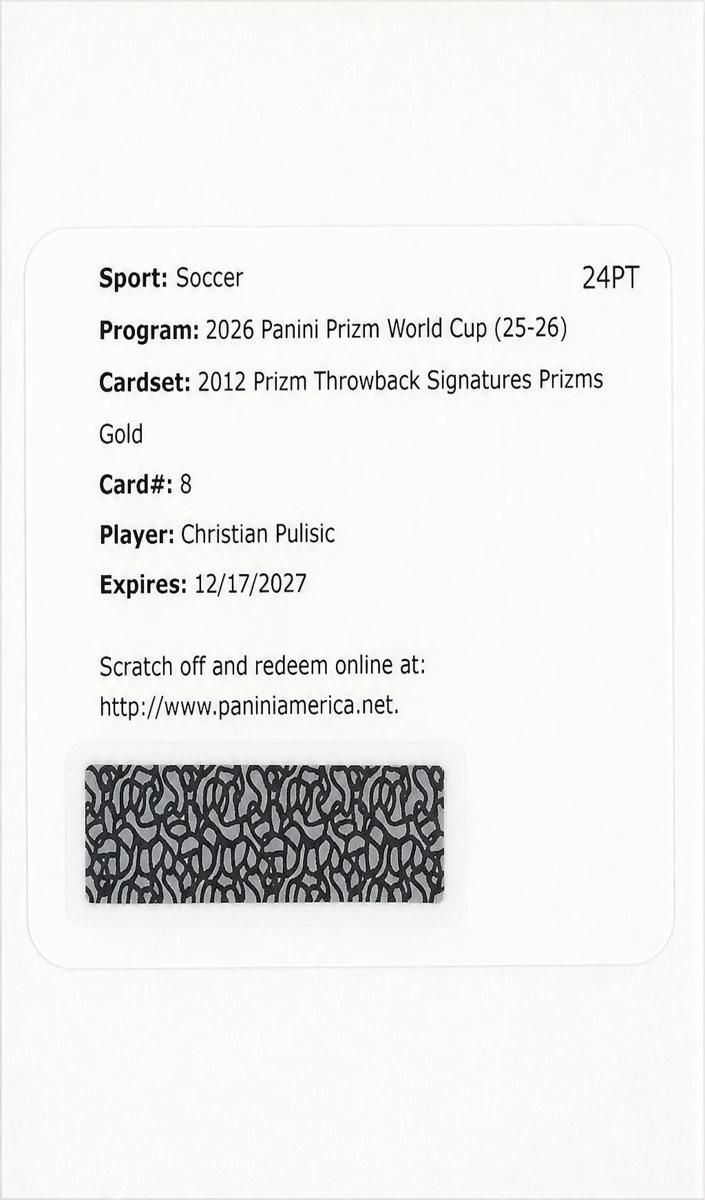 2026 Panini Prizm FIFA World Cup Christian Pulisic [Gold] #12-CP card