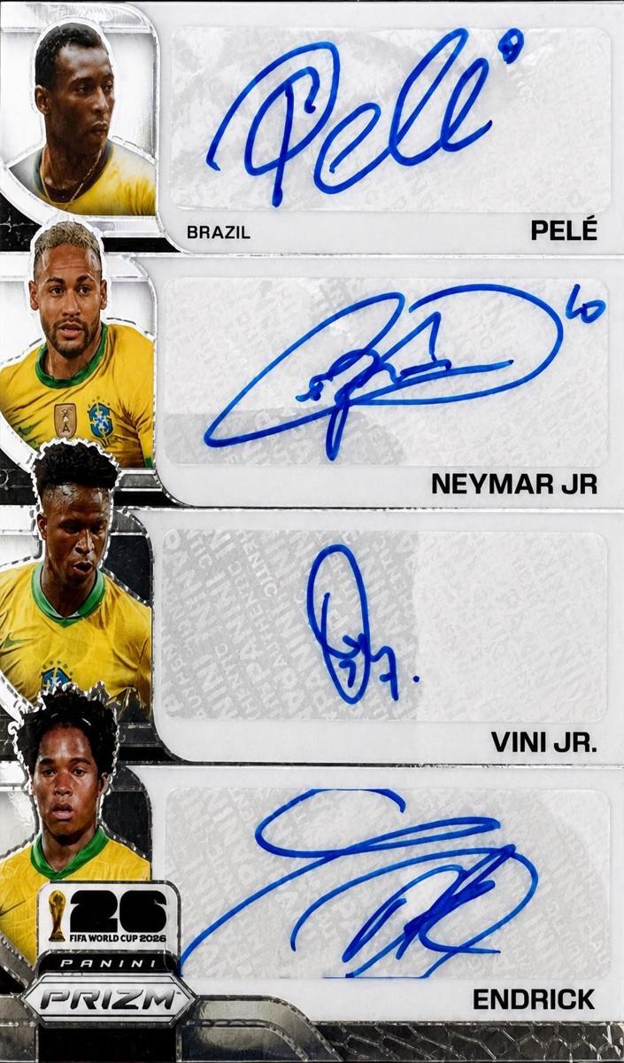 2026 Panini Prizm FIFA World Cup Endrick / Neymar Jr / Pele / Vini Jr. #QS-BR card