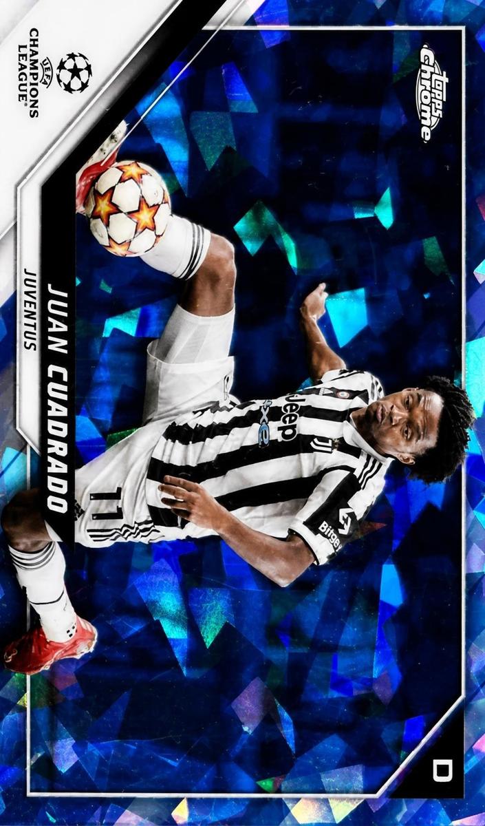 2021 Topps Chrome Sapphire UEFA Champions League Juan Cuadrado #142 card