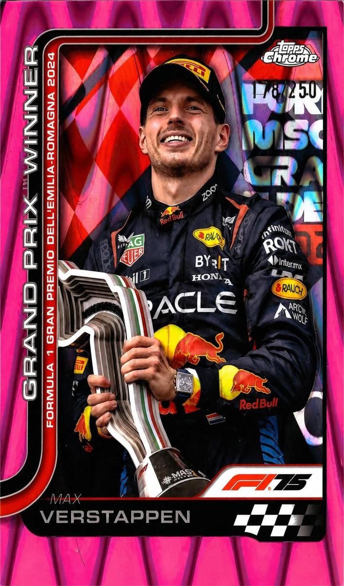 2025 Topps Chrome F1 Max Verstappen [Pink RayWave Refractor] #99 card
