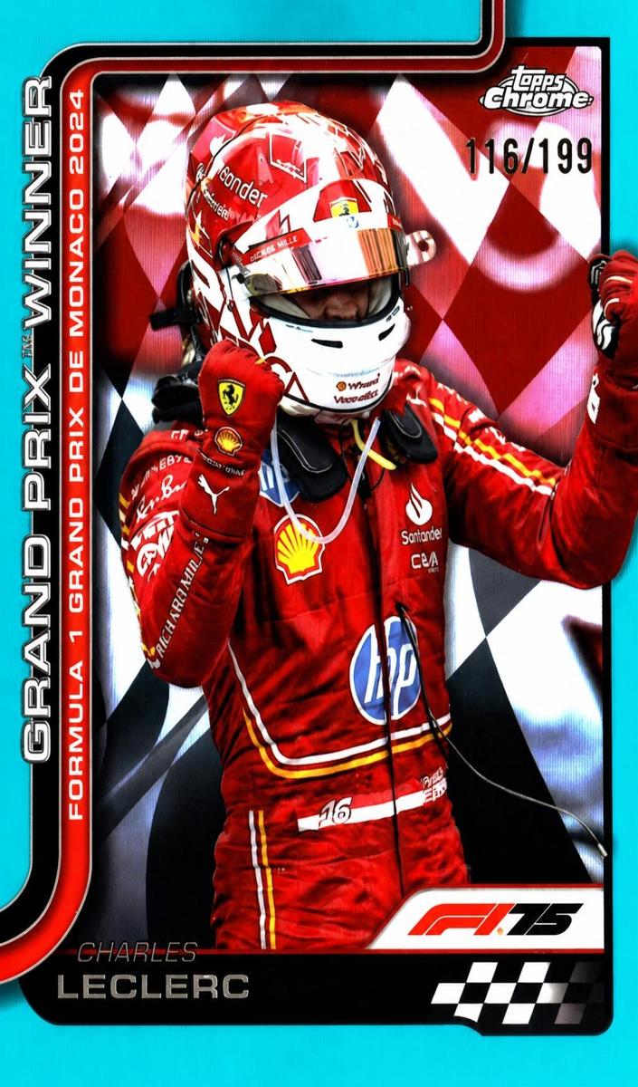 2025 Topps Chrome F1 Charles Leclerc [Aqua Refractor] #100 card