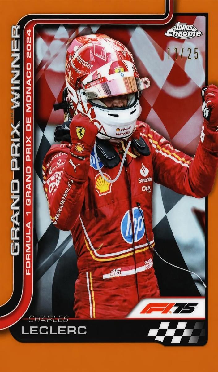 2025 Topps Chrome F1 Charles Leclerc [Orange Refractor] #100 card