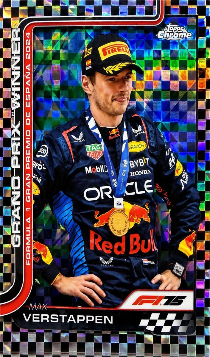 2025 Topps Chrome F1 Max Verstappen [Checker Flag Refractor] #102 card
