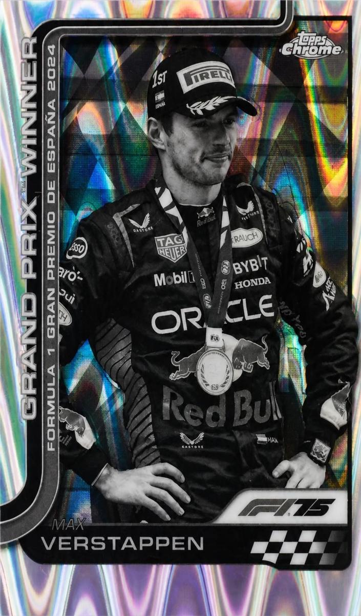 2025 Topps Chrome F1 Max Verstappen [Black and White RayWave Refractor] #102 card