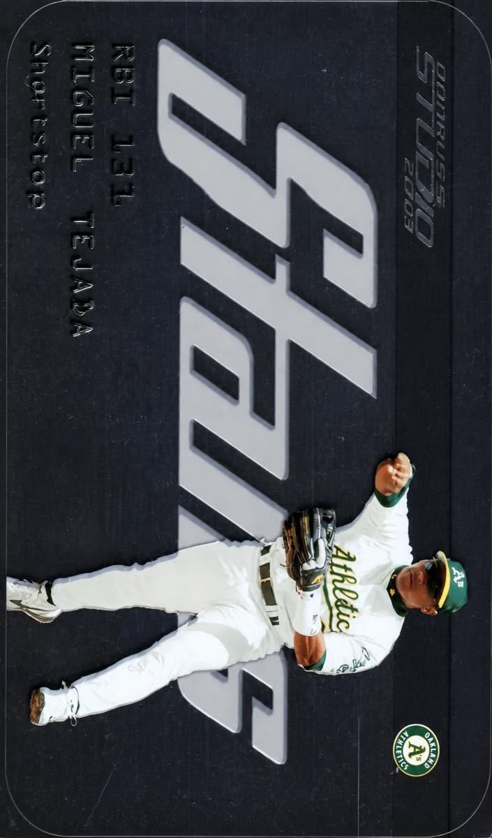 2003 Donruss Studio Miguel Tejada #SS-16 card