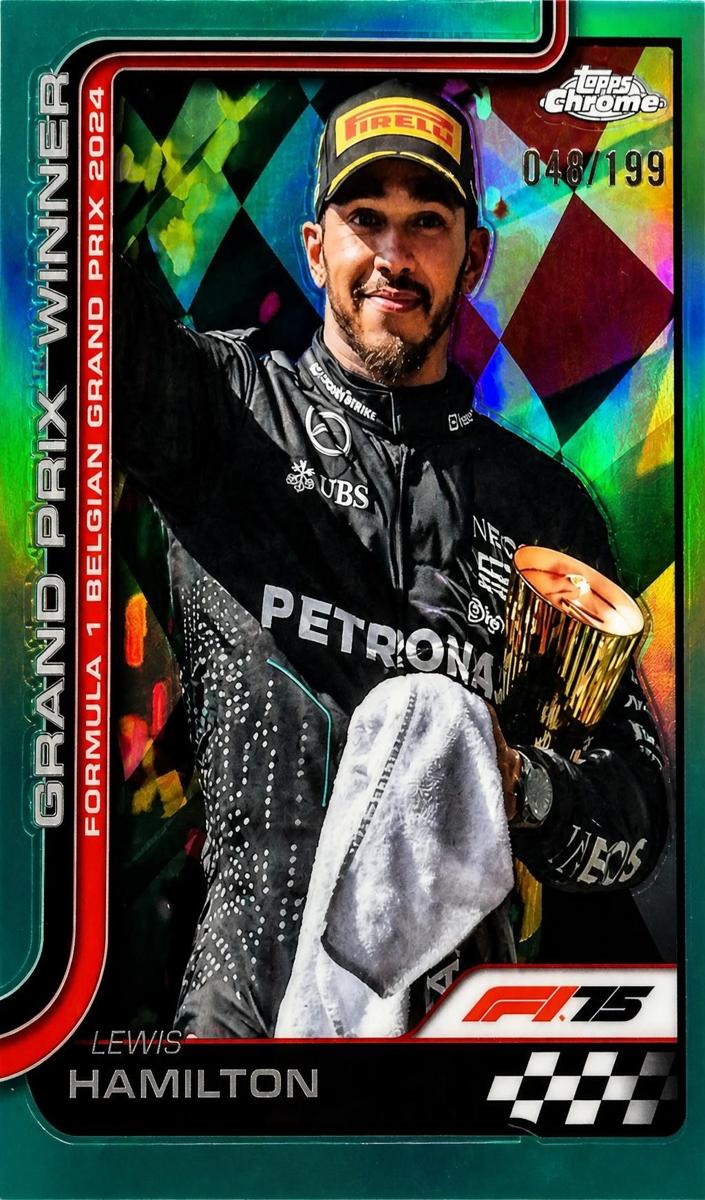 2025 Topps Chrome F1 Lewis Hamilton [Aqua Refractor] #106 card