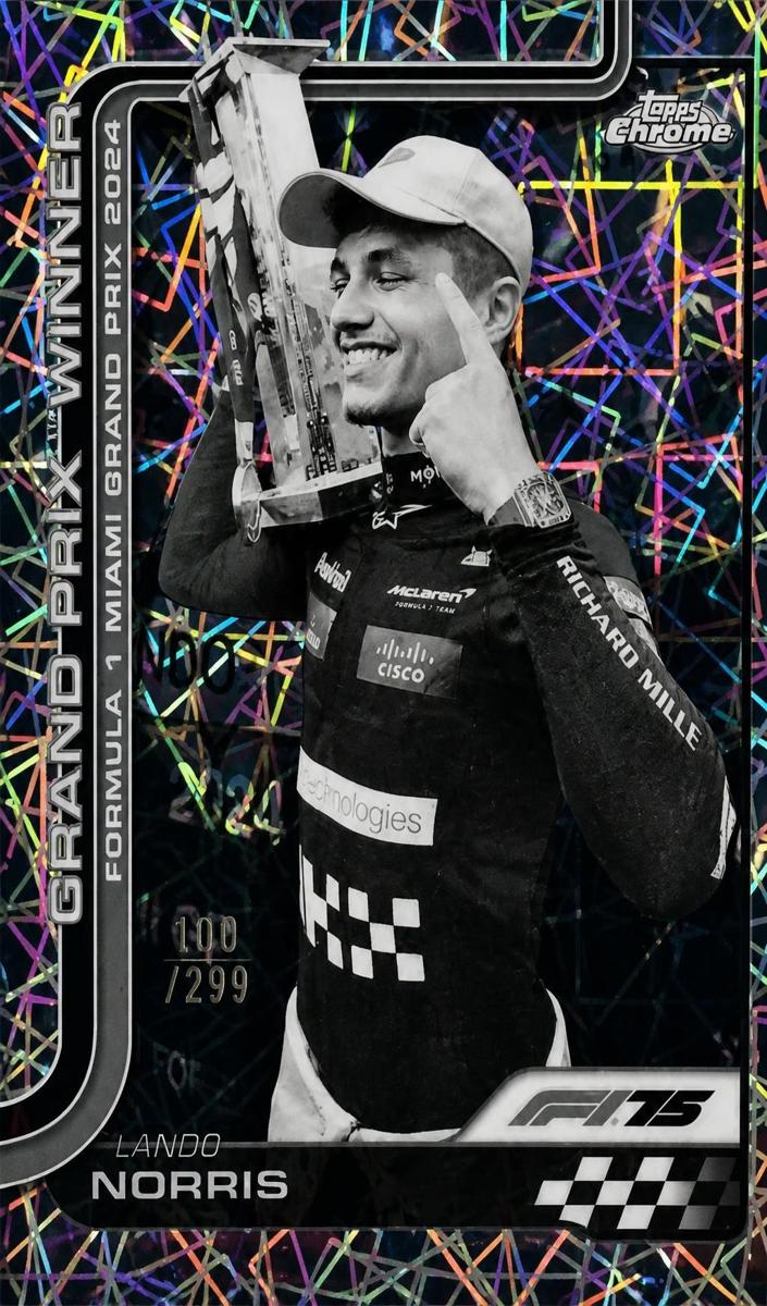 2025 Lando Norris [Black and White Lazer Refractor] #98