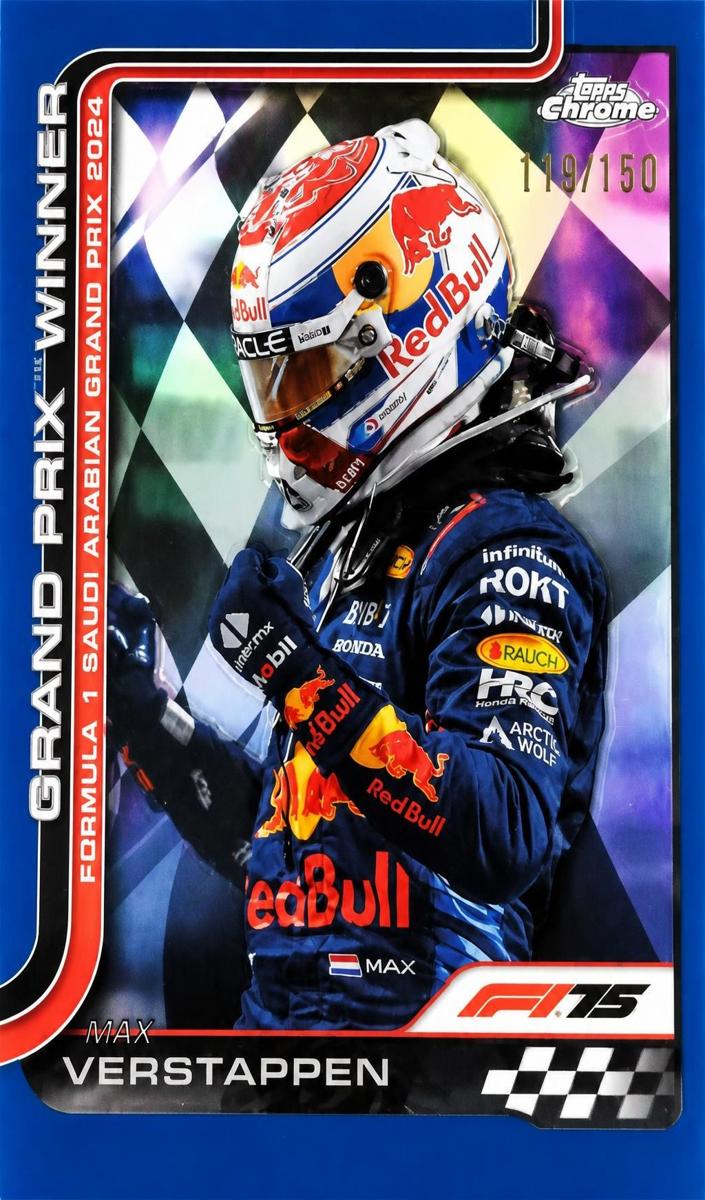 2025 Topps Chrome F1 Max Verstappen [Blue Refractor] #94 card