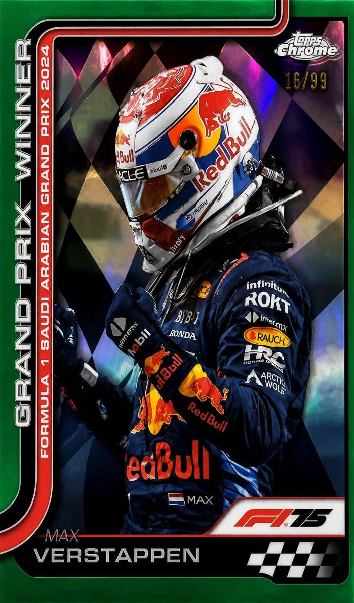 2025 Topps Chrome F1 Max Verstappen [Green Refractor] #94 card