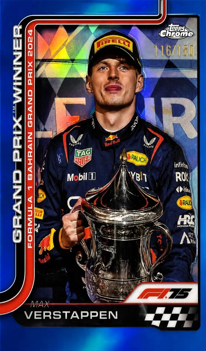 2025 Topps Chrome F1 Max Verstappen [Blue Refractor] #93 card