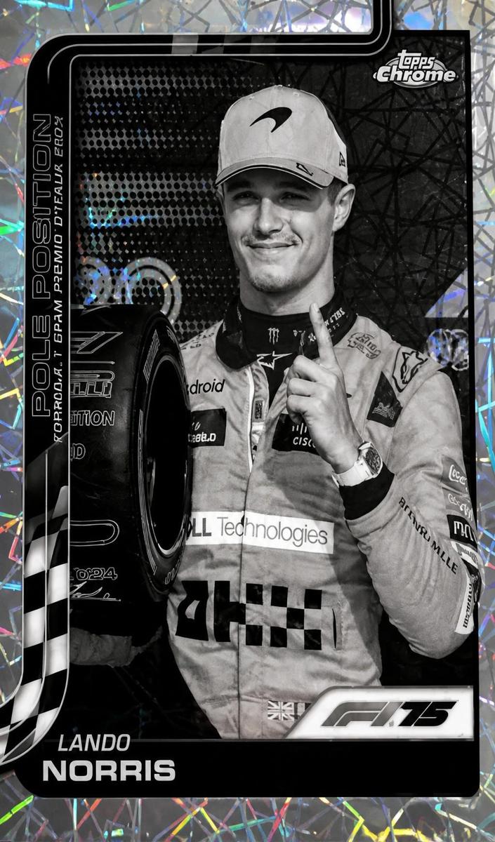 2025 Lando Norris [Black and White Lazer Refractor] #120