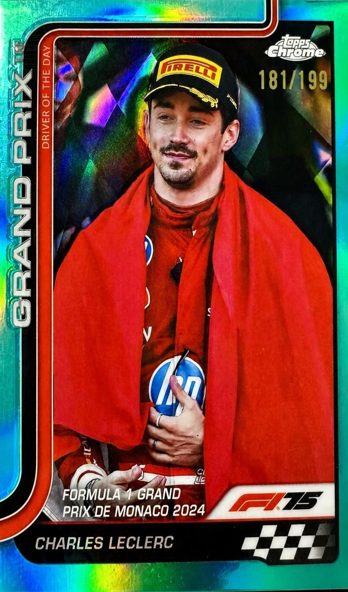 2025 Topps Chrome F1 Charles Leclerc [Aqua Refractor] #129 card