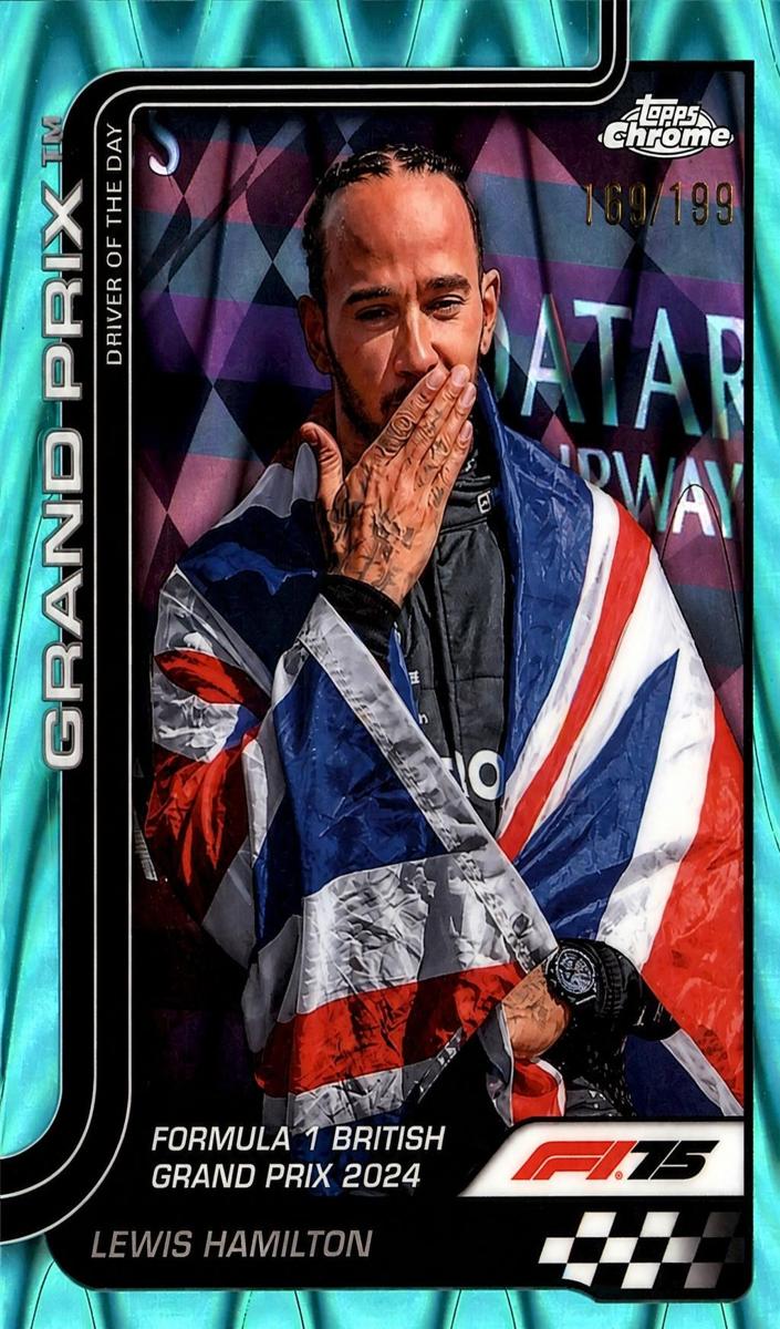2025 Topps Chrome F1 Lewis Hamilton [Aqua Refractor] #133 card