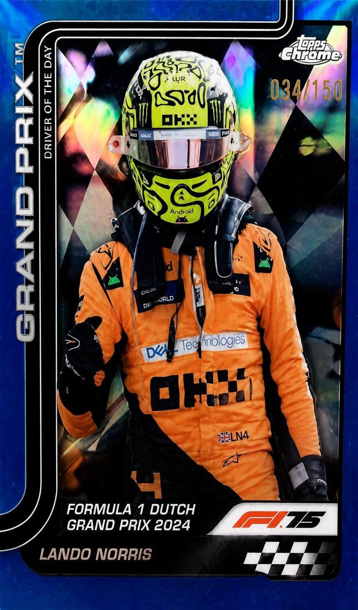 2025 Topps Chrome F1 Lando Norris [Blue Refractor] #136 card