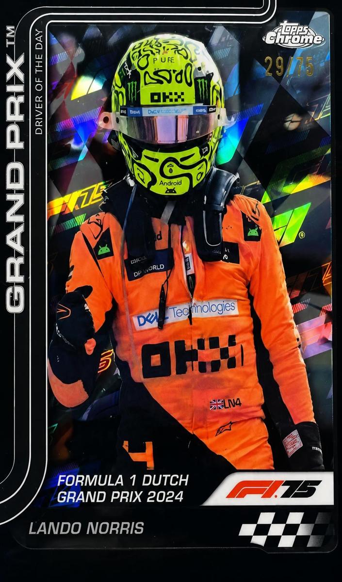 2025 Topps Chrome F1 Lando Norris [F1 75th Anniversary Refractor] #136 card