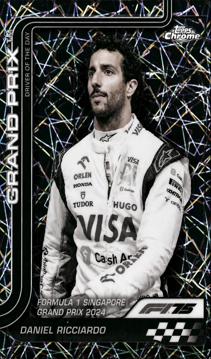 2025 Daniel Ricciardo [Black and White Lazer Refractor] #139