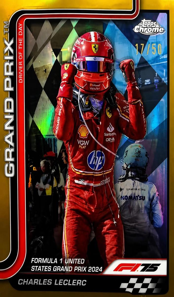 2025 Topps Chrome F1 Charles Leclerc [Gold Refractor] #140 card