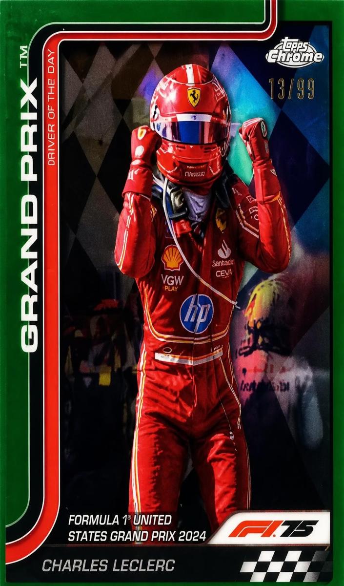 2025 Topps Chrome F1 Charles Leclerc [Green Refractor] #140 card
