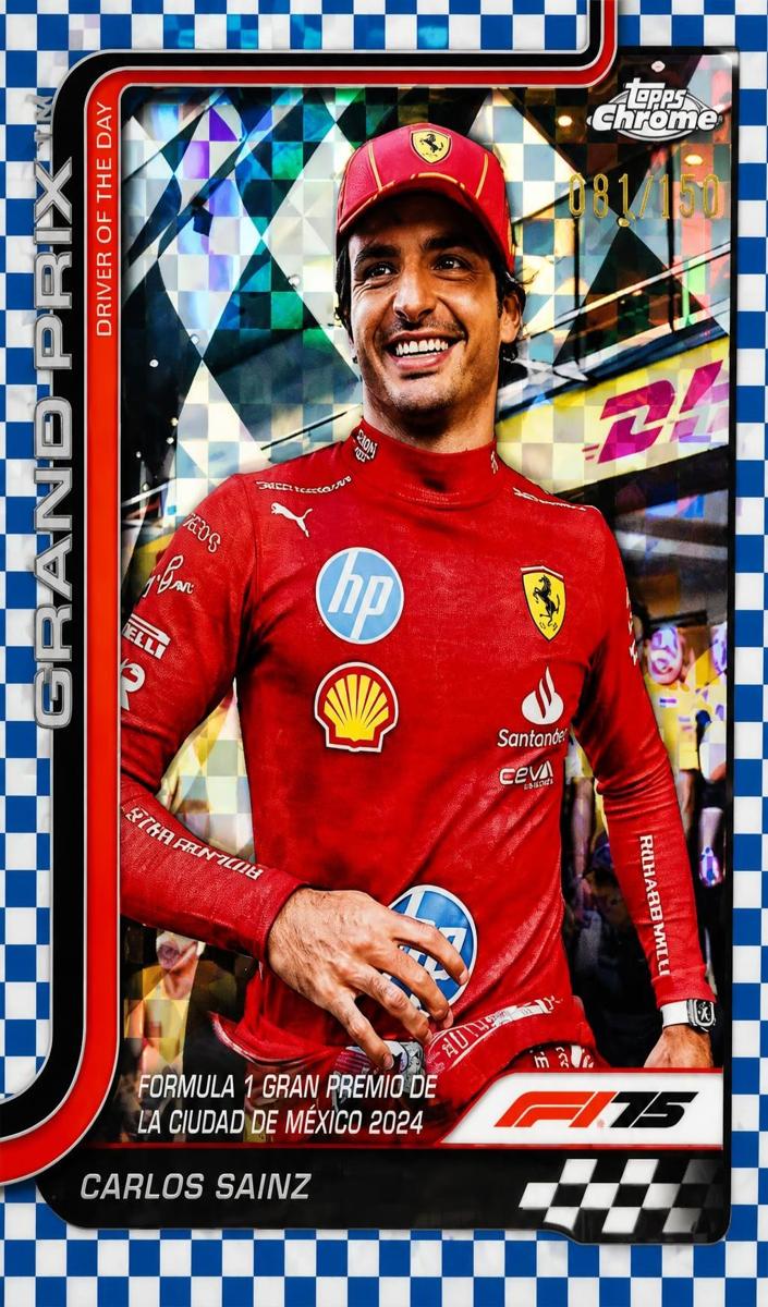 2025 Carlos Sainz [Blue Checker Flag Refractor] #141