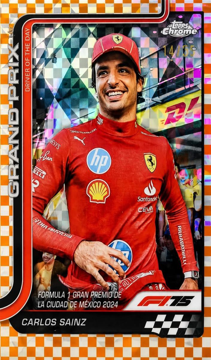 2025 Carlos Sainz [Orange Checker Flag Refractor] #141