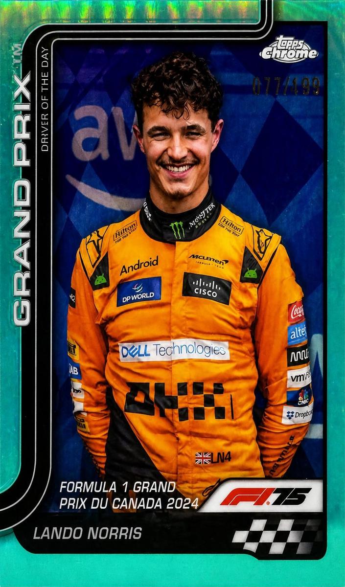 2025 Topps Chrome F1 Lando Norris [Aqua Refractor] #127 card