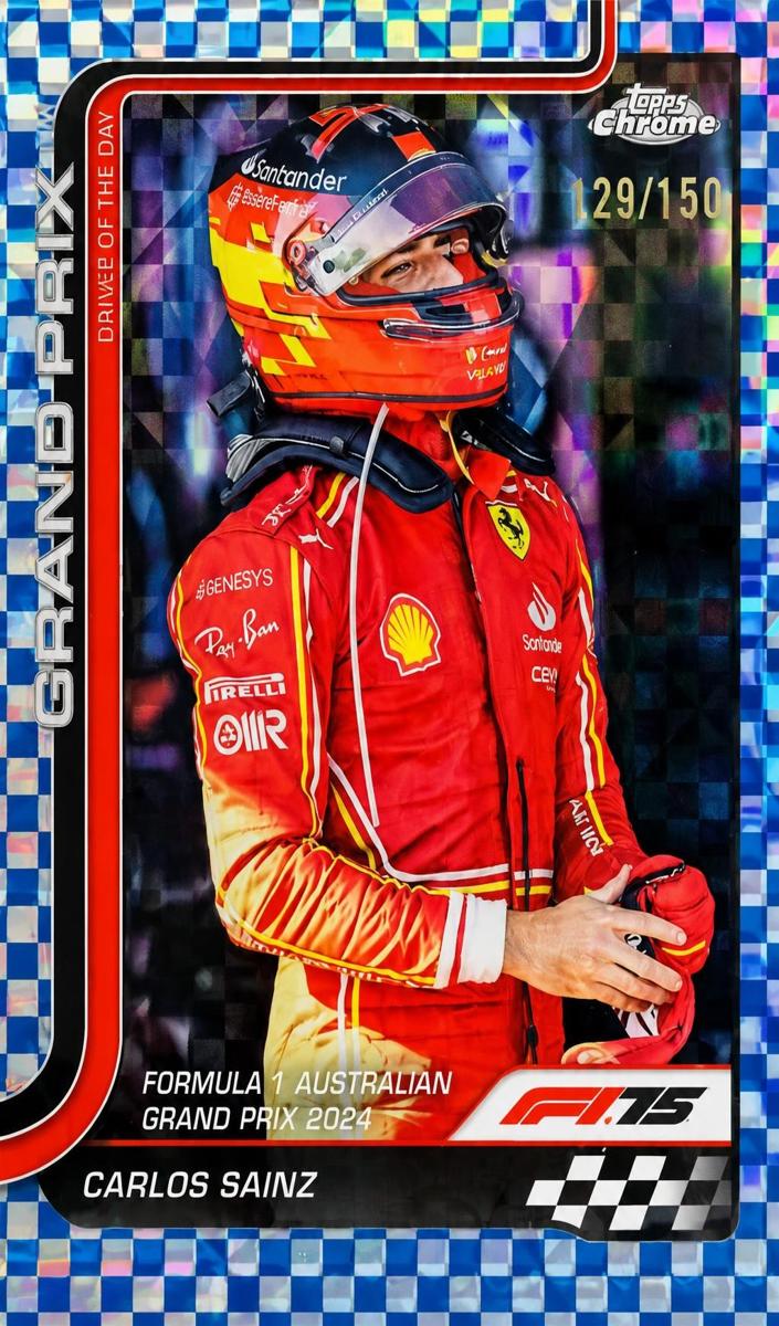 2025 Carlos Sainz [Blue Checker Flag Refractor] #124