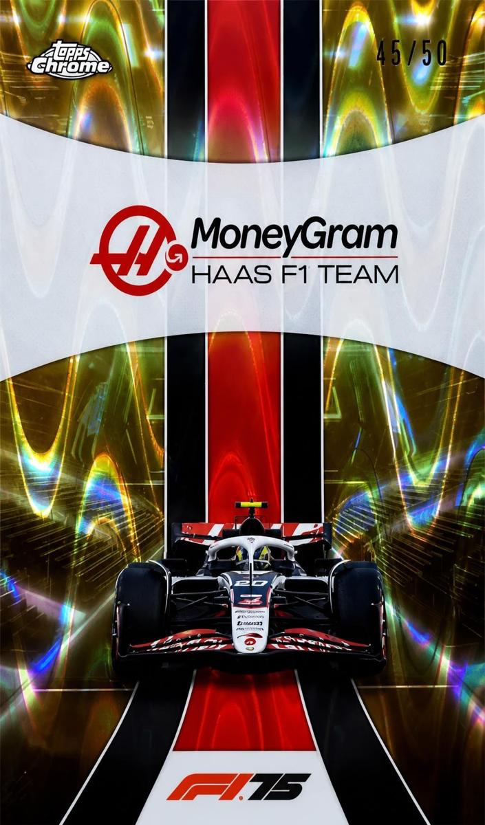 2025 MoneyGram Haas F1 Team [Gold RayWave Refractor] #180