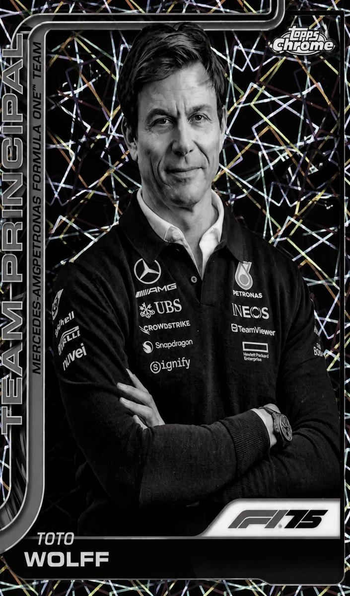 2025 Toto Wolff [Black and White Lazer Refractor] #195