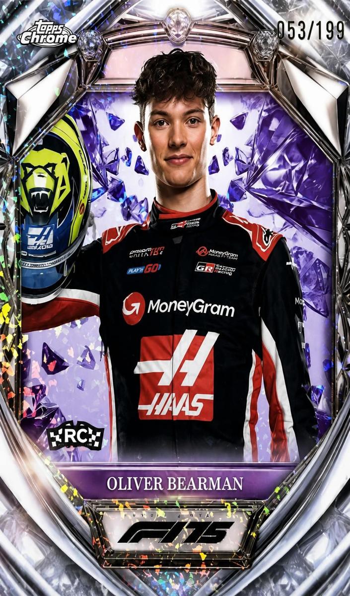 2025 Oliver Bearman [Purple Mini-Diamond Refractor] #D75-14
