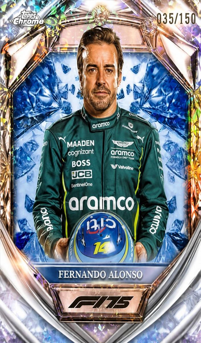 2025 Fernando Alonso [Blue Mini-Diamond Refractor] #D75-9