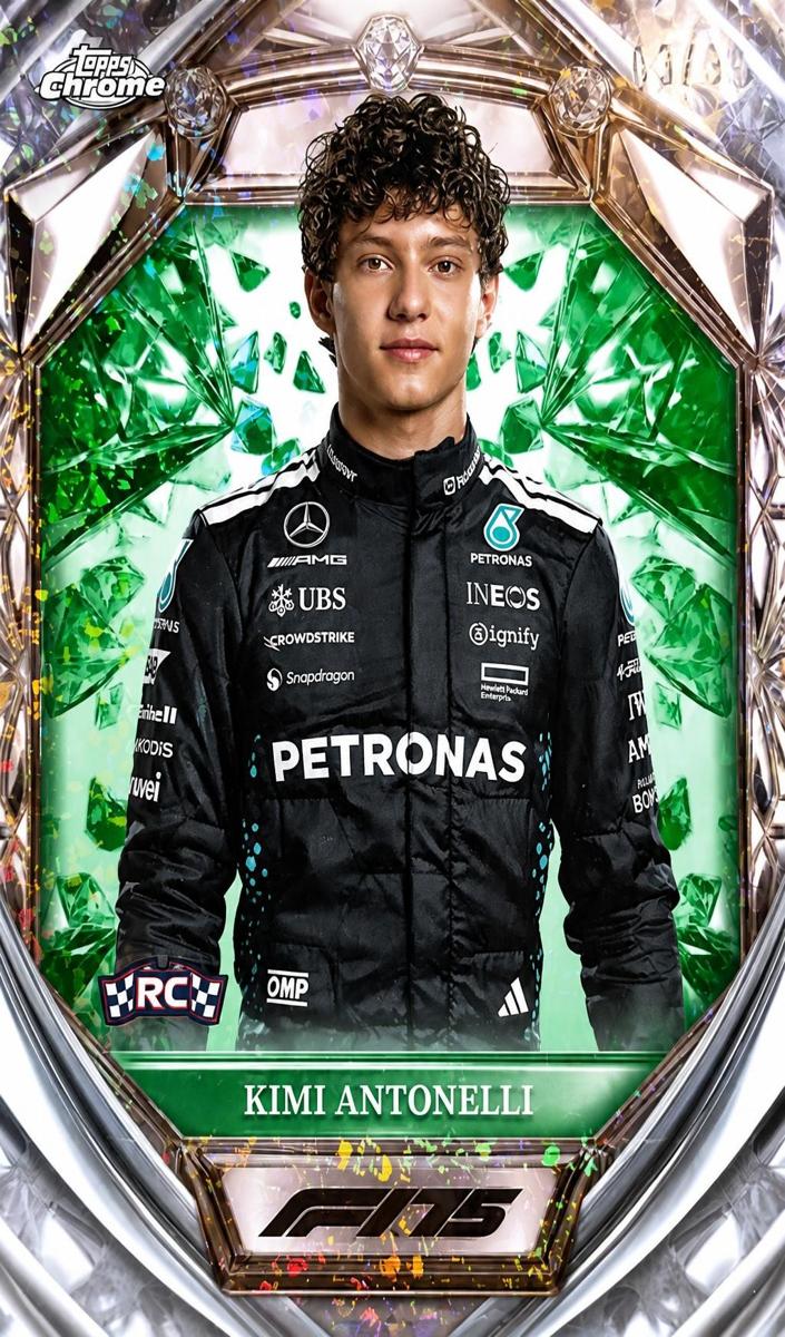 2025 Kimi Antonelli [Green Mini-Diamond Refractor] #D75-8