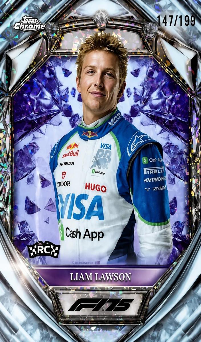2025 Liam Lawson [Purple Mini-Diamond Refractor] #D75-11