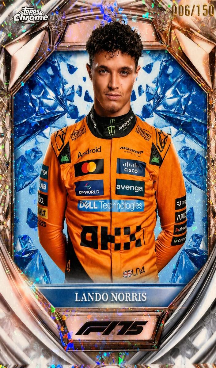 2025 Lando Norris [Blue Mini-Diamond Refractor] #D75-5