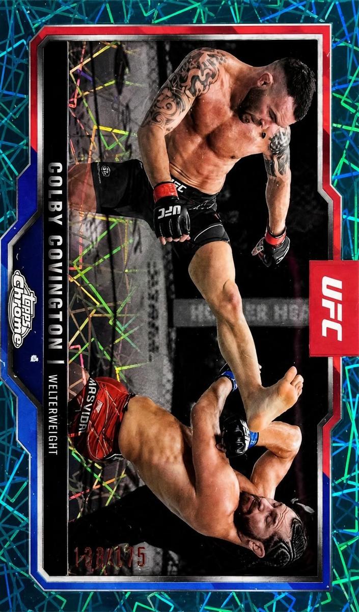 2025 Topps Chrome Colby Covington [Aqua Refractor] #154 card