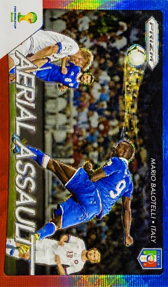 2014 Panini Prizm World Cup Mario Balotelli [Blue & Red Blue Wave] #4 card