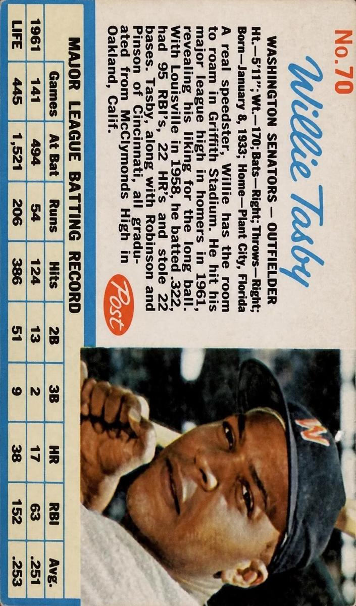 1962 Willie Tasby #70