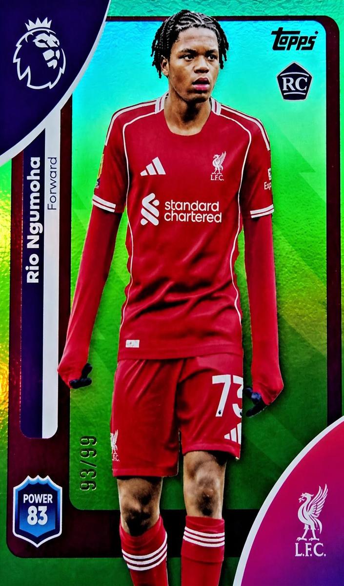 2025 Topps Premier League Rio Ngumoha [Green Rainbow] #172 card