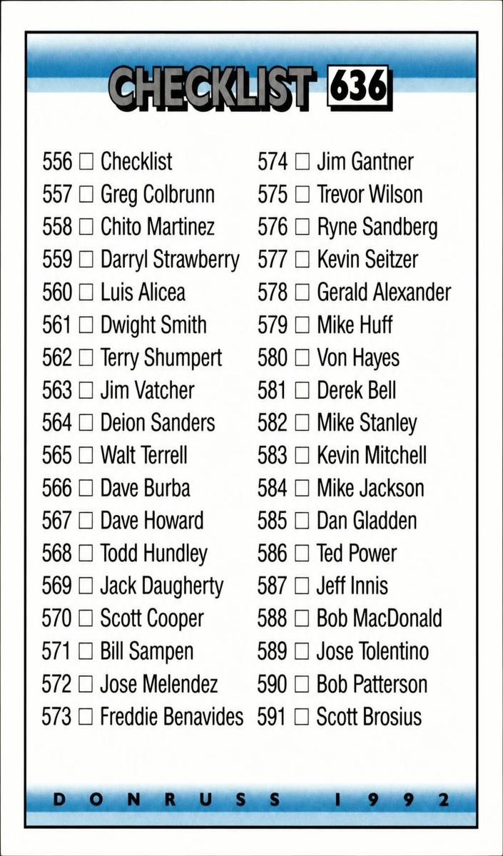 1992 Checklist #556