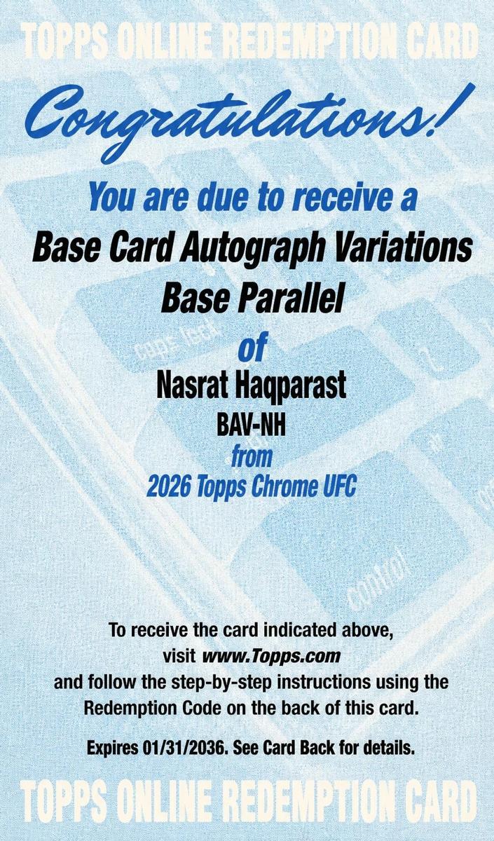 2026 Nasrat Haqparast [Gold Refractor] #BAV-NH